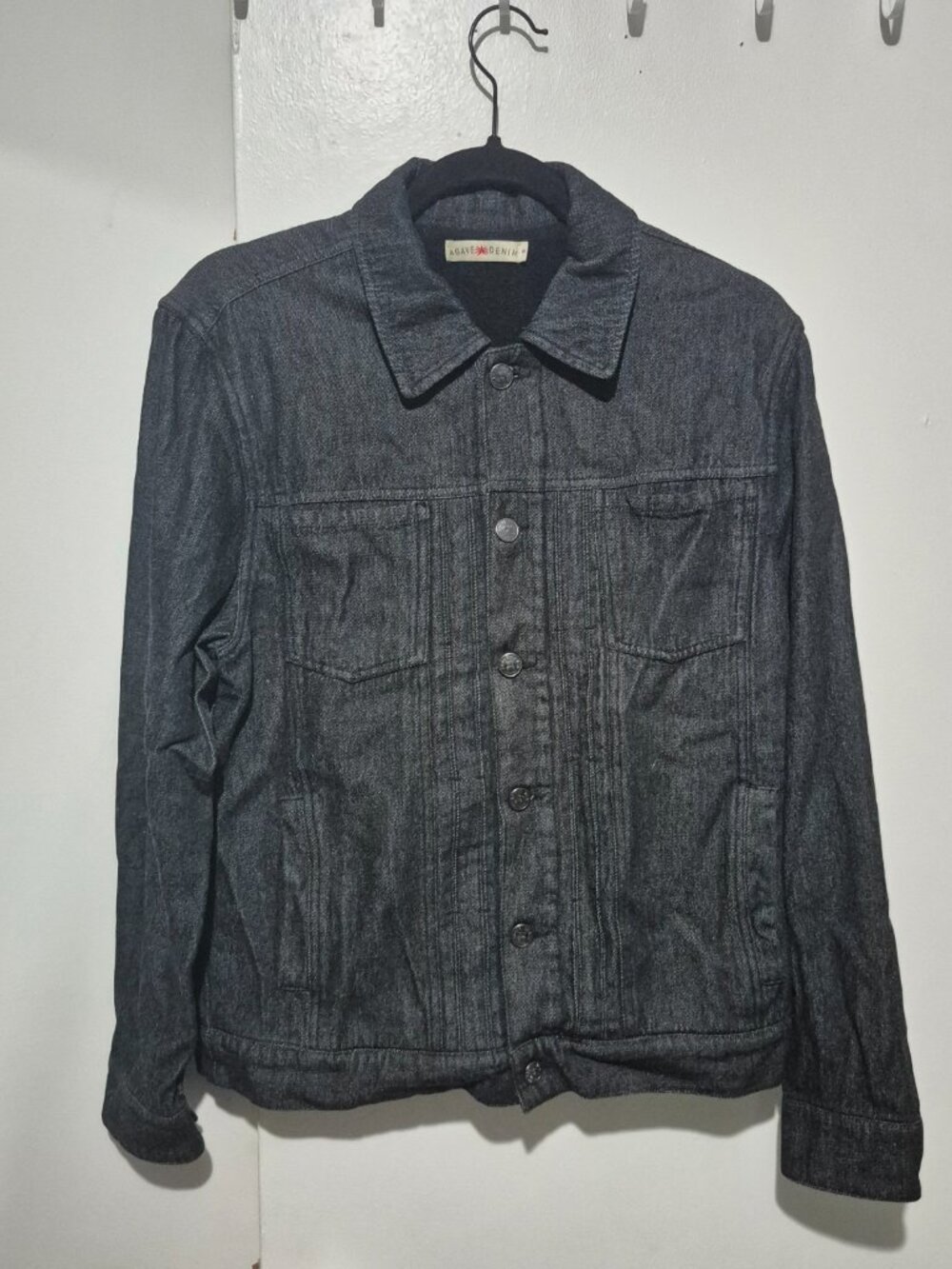 Agave Denim Trail Blaze Black Sherpa Denim Jacket Men's Small